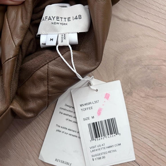 Lafayette 144 New York Albi reversible quilter leather and wool down vest - Picture 11 of 13